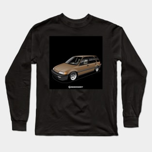 Civic wagon black background Long Sleeve T-Shirt